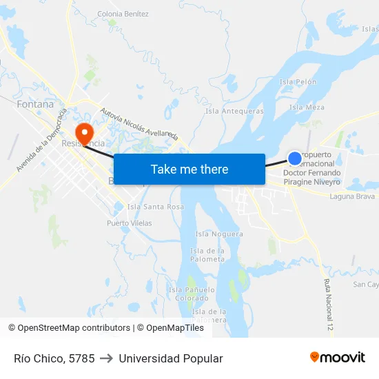 Río Chico, 5785 to Universidad Popular map