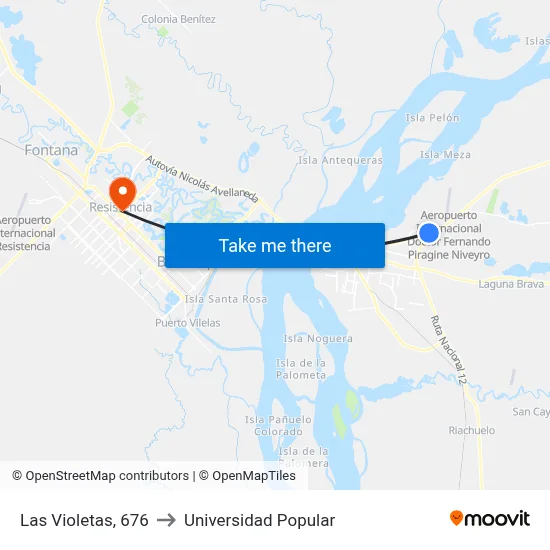 Las Violetas, 676 to Universidad Popular map