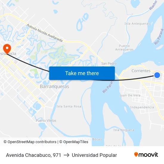 Avenida Chacabuco, 971 to Universidad Popular map