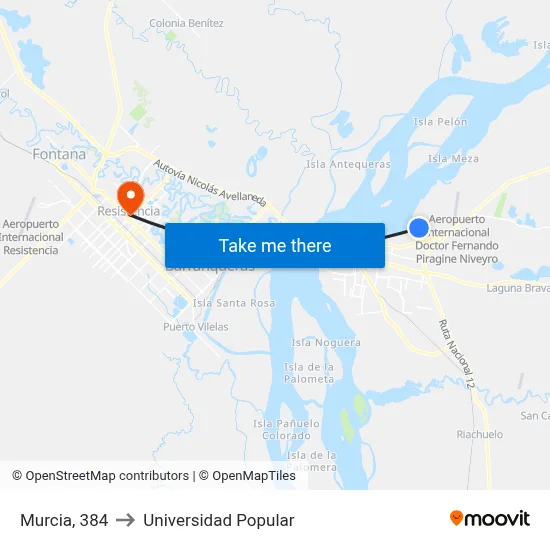 Murcia, 384 to Universidad Popular map