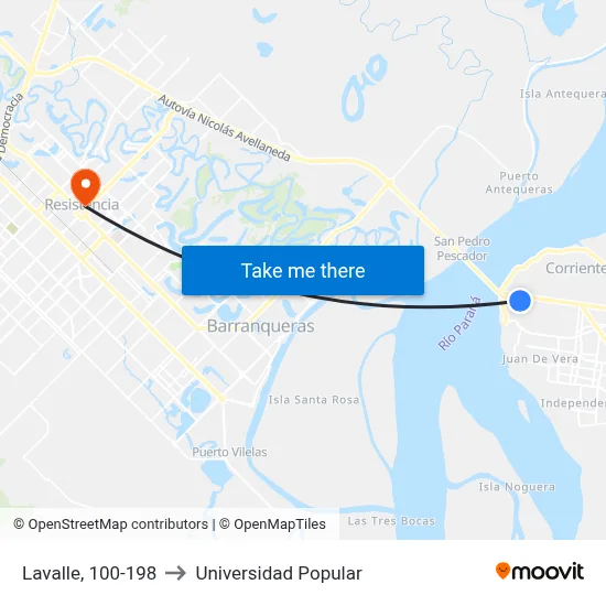 Lavalle, 100-198 to Universidad Popular map