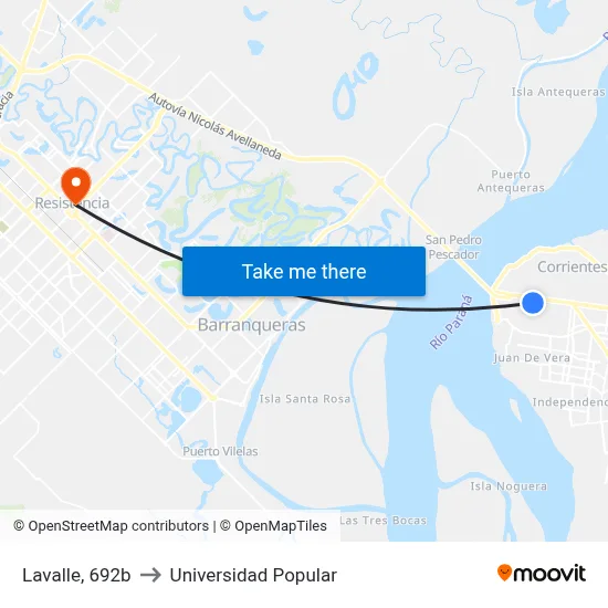 Lavalle, 692b to Universidad Popular map