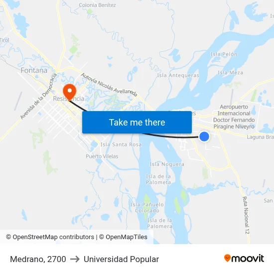 Medrano, 2700 to Universidad Popular map