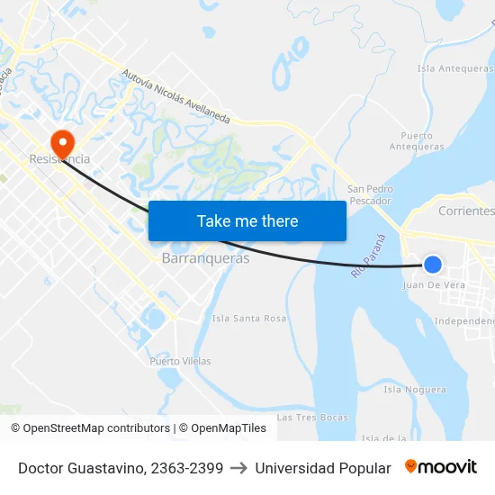 Doctor Guastavino, 2363-2399 to Universidad Popular map