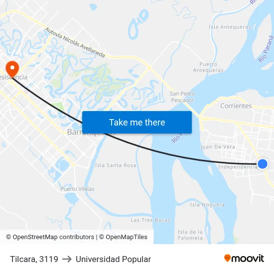 Tilcara, 3119 to Universidad Popular map
