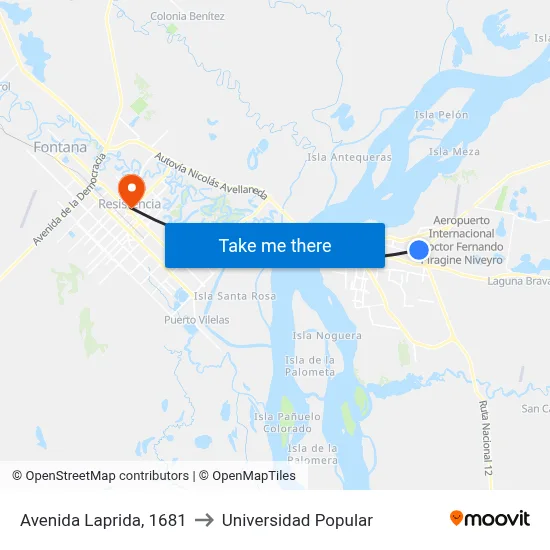 Avenida Laprida, 1681 to Universidad Popular map