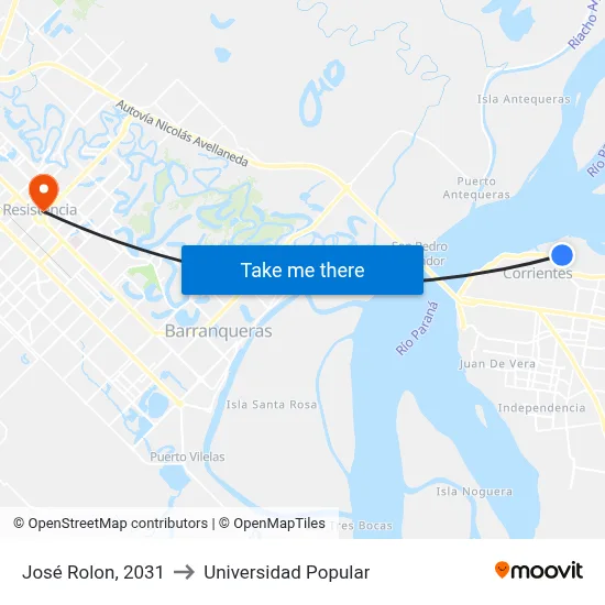 José Rolon, 2031 to Universidad Popular map