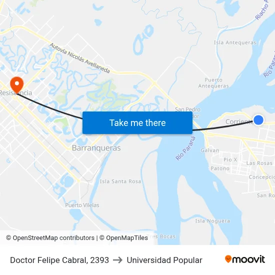 Doctor Felipe Cabral, 2393 to Universidad Popular map