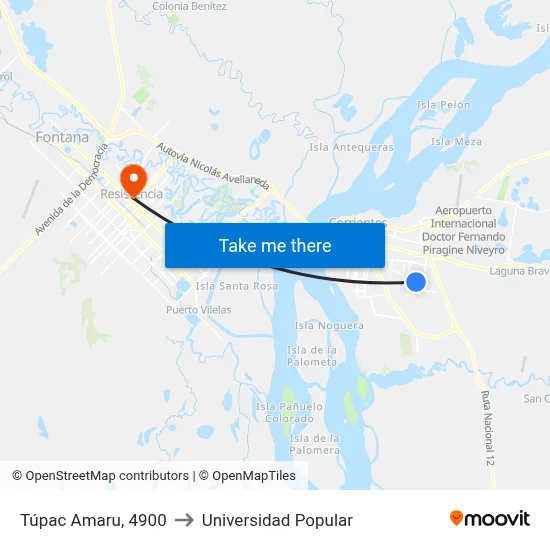 Túpac Amaru, 4900 to Universidad Popular map