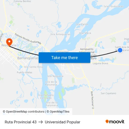 Ruta Provincial 43 to Universidad Popular map