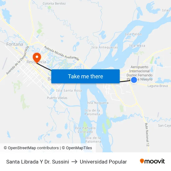 Santa Librada Y Dr. Sussini to Universidad Popular map