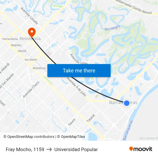 Fray Mocho, 1159 to Universidad Popular map