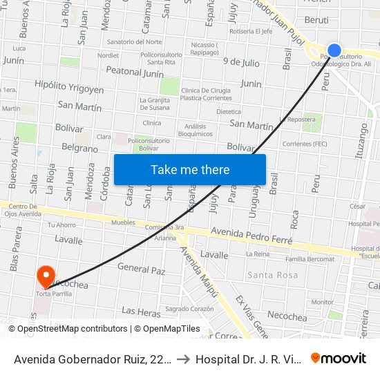 Avenida Gobernador Ruiz, 2279 to Hospital Dr. J. R. Vidal map