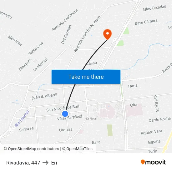 Rivadavia, 447 to Eri map