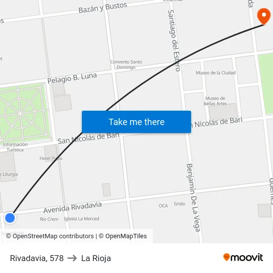 Rivadavia, 578 to La Rioja map