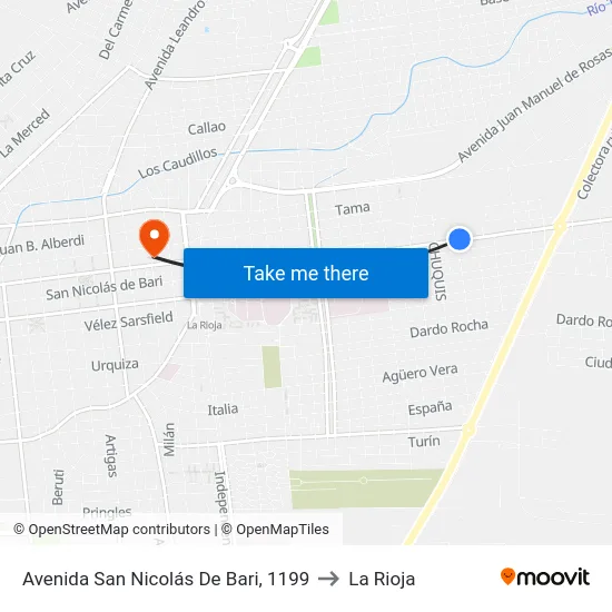Avenida San Nicolás De Bari, 1199 to La Rioja map