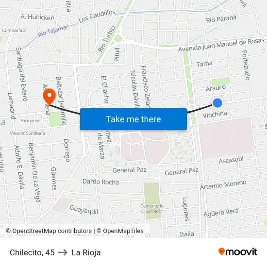 Chilecito, 45 to La Rioja map