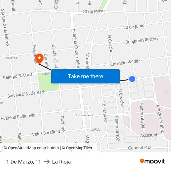 1 De Marzo, 11 to La Rioja map