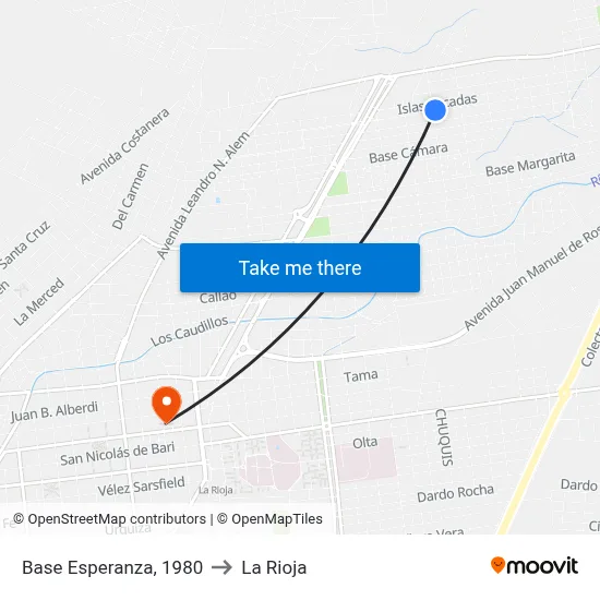 Base Esperanza, 1980 to La Rioja map