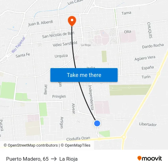 Puerto Madero, 65 to La Rioja map