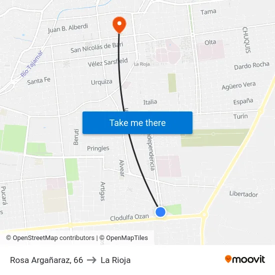 Rosa Argañaraz, 66 to La Rioja map