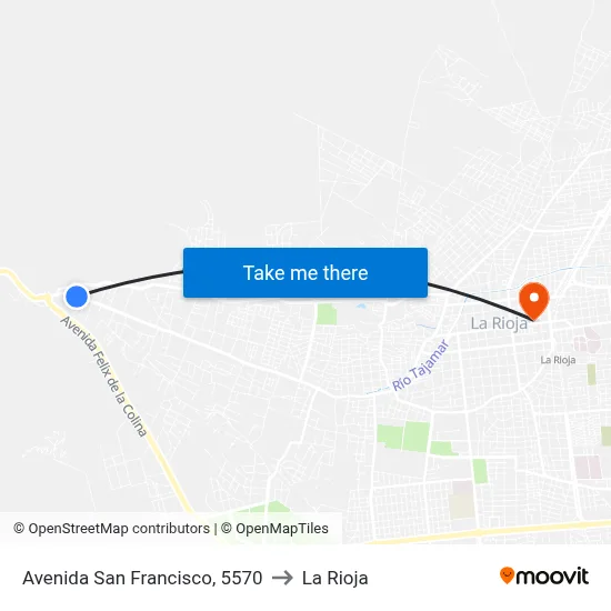 Avenida San Francisco, 5570 to La Rioja map
