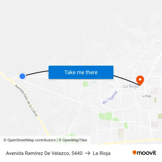 Avenida Ramírez De Velazco, 5440 to La Rioja map