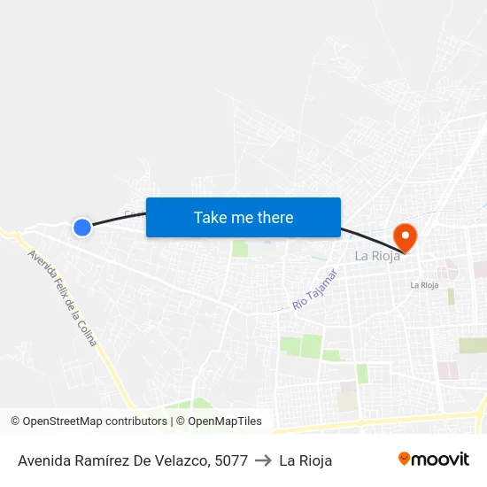 Avenida Ramírez De Velazco, 5077 to La Rioja map