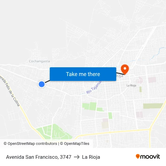 Avenida San Francisco, 3747 to La Rioja map