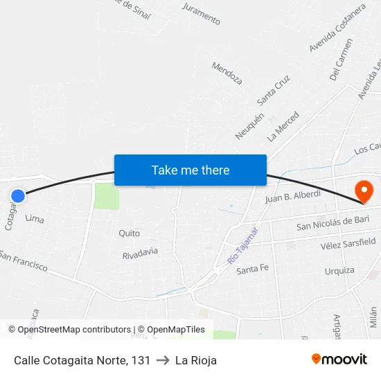 Calle Cotagaita Norte, 131 to La Rioja map
