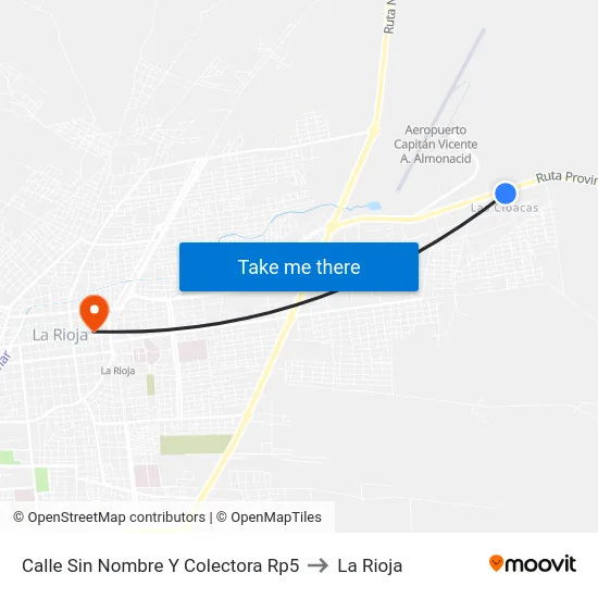 Calle Sin Nombre Y Colectora Rp5 to La Rioja map
