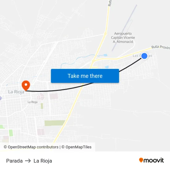 Parada to La Rioja map