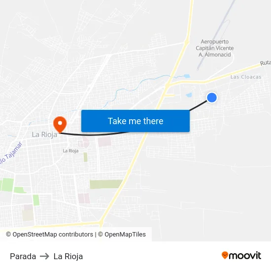 Parada to La Rioja map