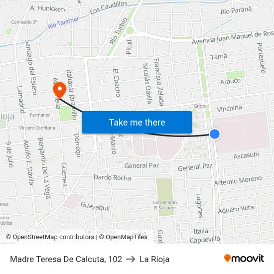 Madre Teresa De Calcuta, 102 to La Rioja map