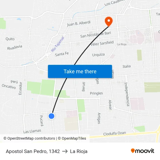 Apostol San Pedro, 1342 to La Rioja map