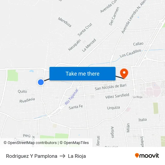 Rodriguez Y Pamplona to La Rioja map