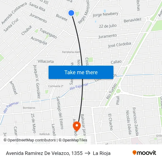 Avenida Ramírez De Velazco, 1355 to La Rioja map