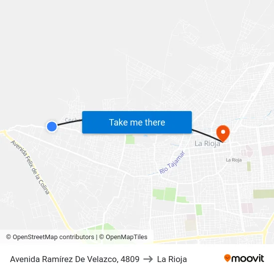 Avenida Ramírez De Velazco, 4809 to La Rioja map