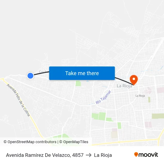 Avenida Ramírez De Velazco, 4857 to La Rioja map