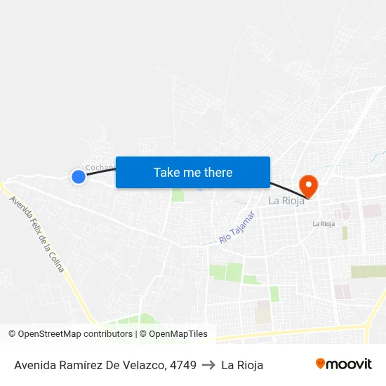 Avenida Ramírez De Velazco, 4749 to La Rioja map