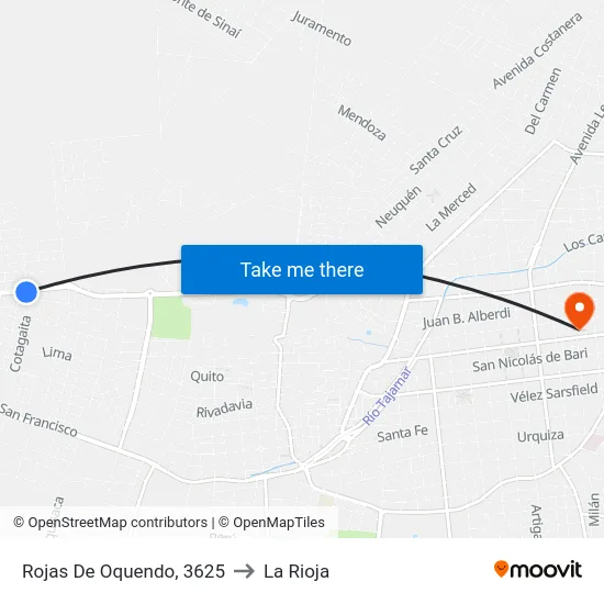Rojas De Oquendo, 3625 to La Rioja map