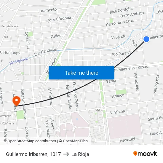 Guillermo Iribarren, 1017 to La Rioja map