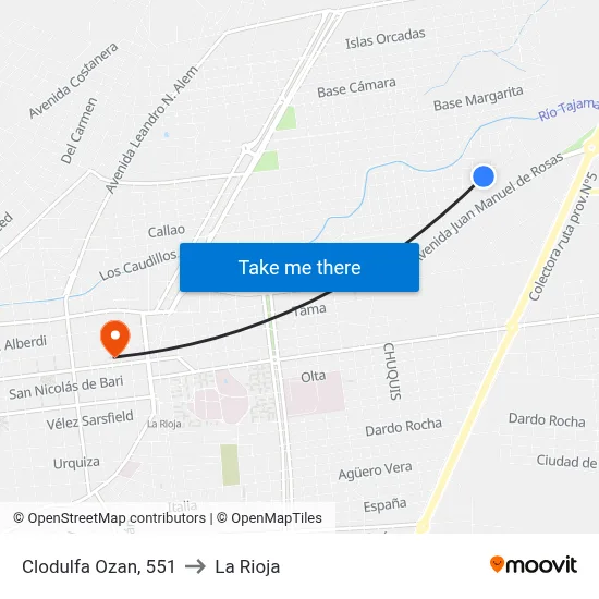 Clodulfa Ozan, 551 to La Rioja map