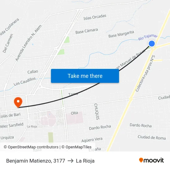 Benjamín Matienzo, 3177 to La Rioja map