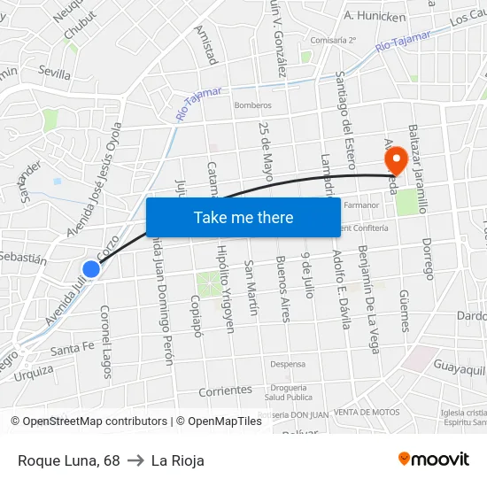 Roque Luna, 68 to La Rioja map