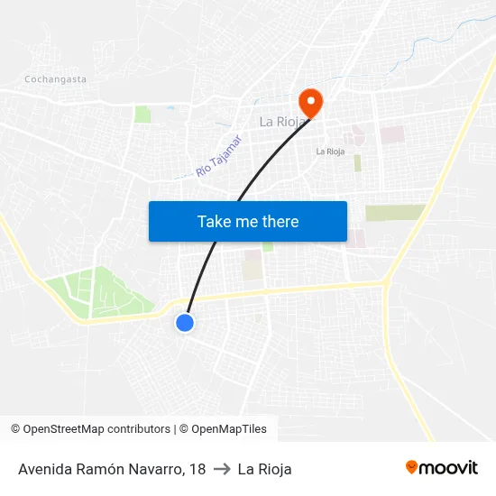 Avenida Ramón Navarro, 18 to La Rioja map