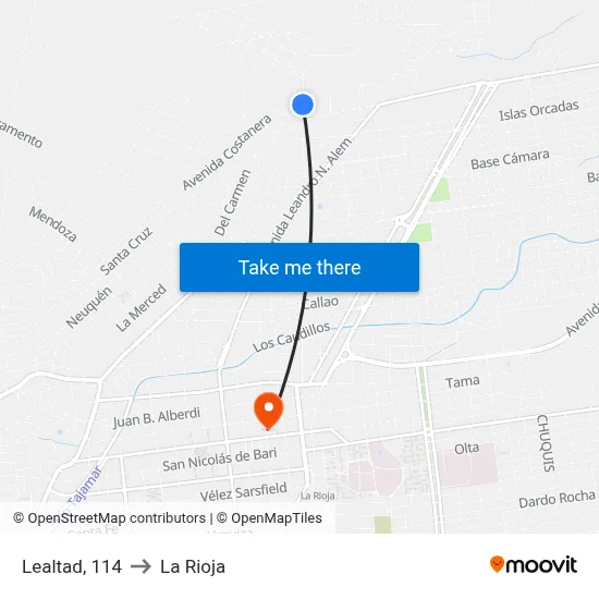 Lealtad, 114 to La Rioja map