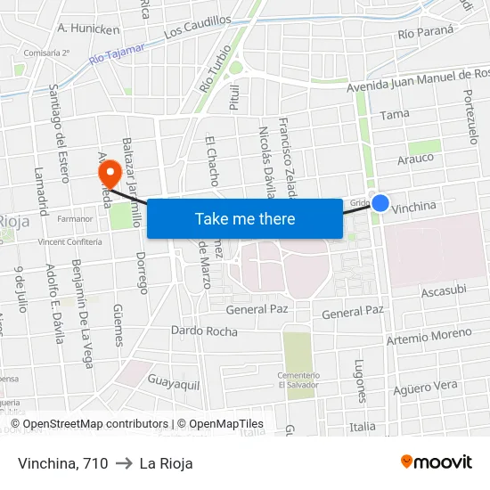 Vinchina, 710 to La Rioja map