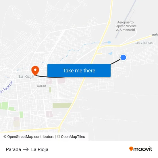 Parada to La Rioja map