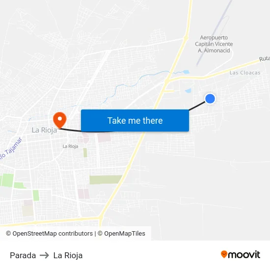 Parada to La Rioja map